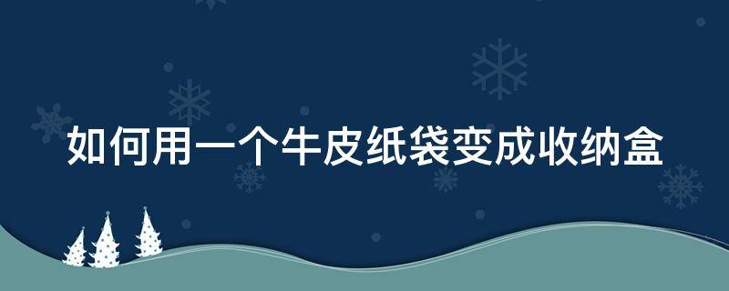 如何用一个牛皮纸袋变成收纳盒（牛皮纸袋子怎么折成收纳盒）