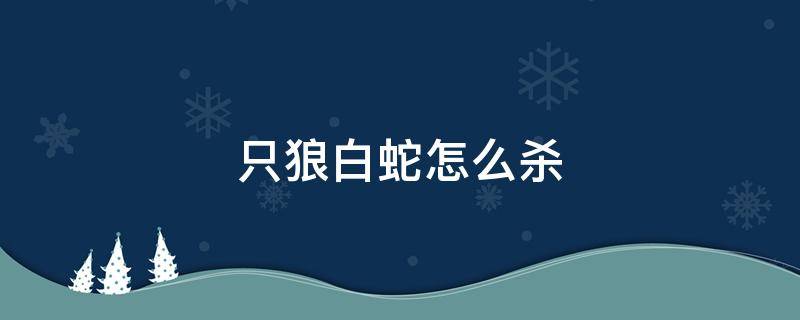 只狼白蛇怎么杀 只狼白蛇在哪里杀