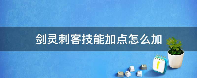 剑灵刺客技能加点怎么加 剑灵刺客武功加点