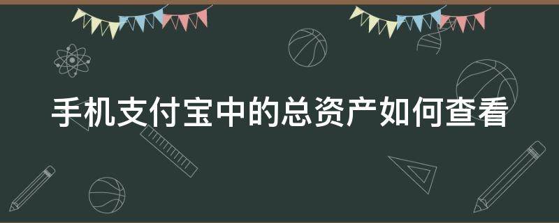 手机支付宝中的总资产如何查看 手机支付宝中的总资产如何查看账单