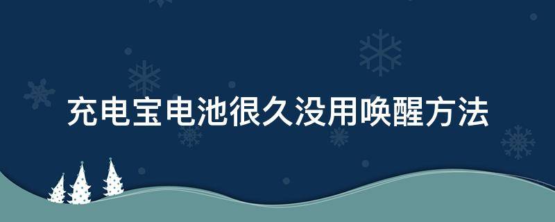 充电宝电池很久没用唤醒方法 小米充电宝电池很久没用唤醒方法