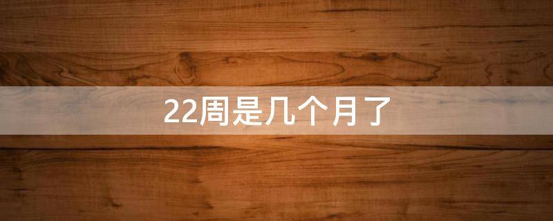 22周是几个月了 22周是多少个月了