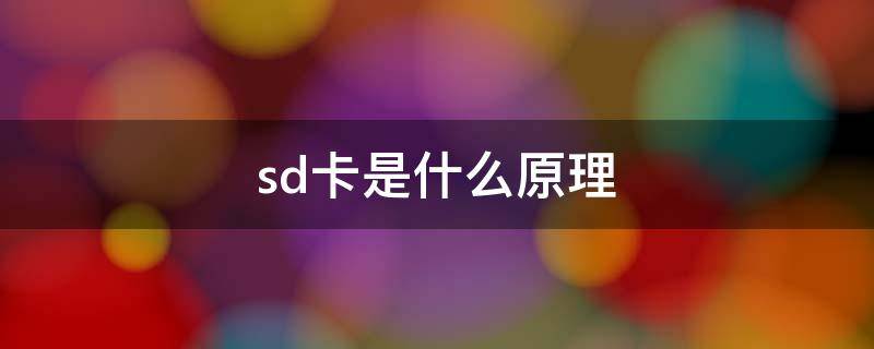 sd卡是什么原理（sd卡作用是什么）