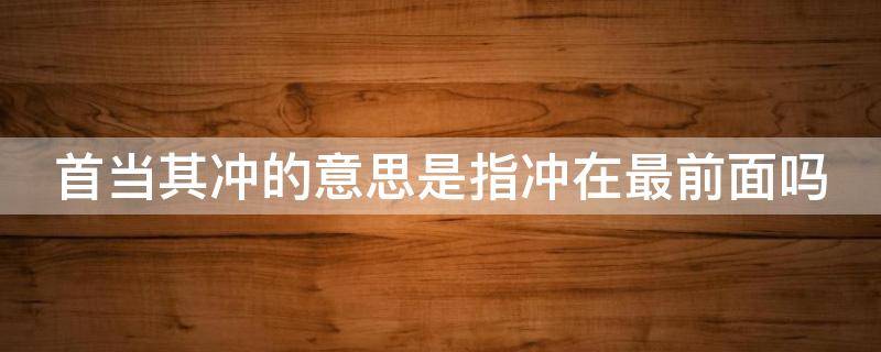 首当其冲的意思是指冲在最前面吗（首当其冲的意思是指冲在最前面吗对吗）