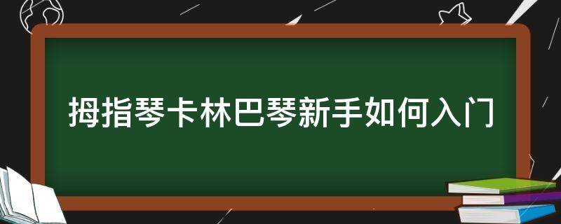 拇指琴卡林巴琴新手如何入门 卡林巴琴拇指琴新手入门教程
