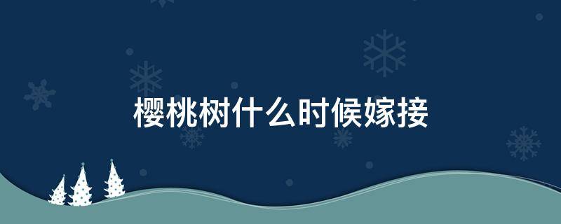 樱桃树什么时候嫁接 樱桃树什么时候嫁接樱桃