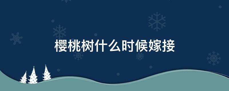 樱桃树什么时候嫁接 樱桃树什么时候嫁接樱桃