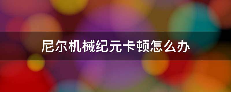 尼尔机械纪元卡顿怎么办 尼尔机械纪元很卡怎么办
