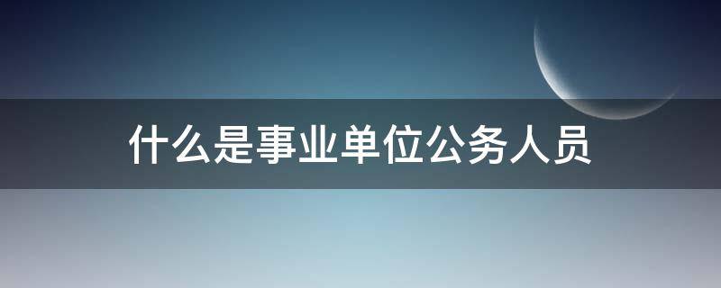 什么是事业单位公务人员（事业单位的人员是公务人员吗）