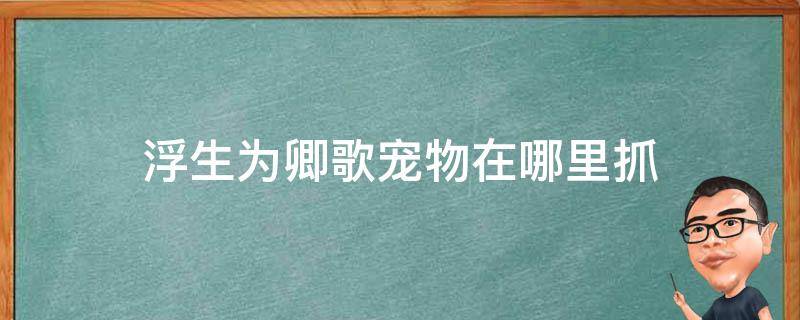 浮生为卿歌宠物在哪里抓 浮生为卿歌宠物在哪里抓兔子