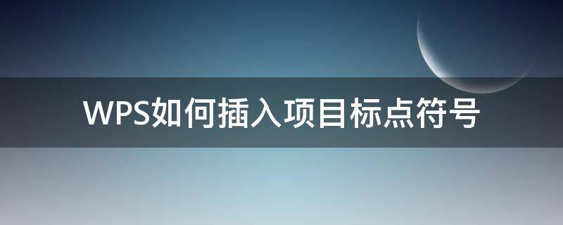 WPS如何插入项目标点符号 wps怎么添加标点符号