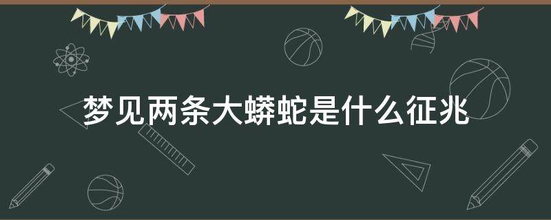 梦见两条大蟒蛇是什么征兆（孕妇梦见两条大蟒蛇是什么征兆）