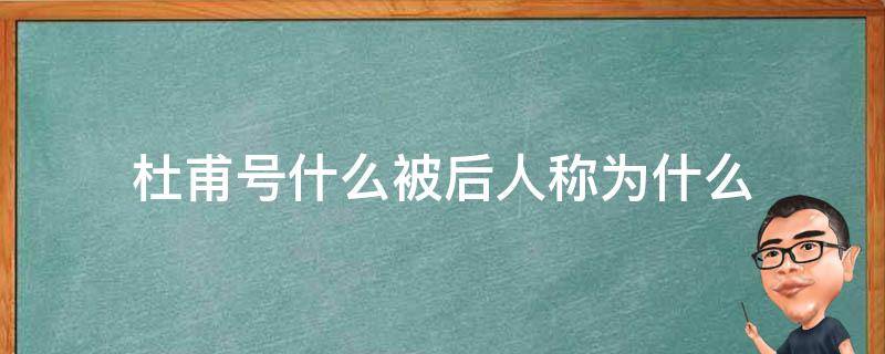 杜甫号什么被后人称为什么（杜甫号什么被后人称为什么字什么经历过什么写过多少诗）