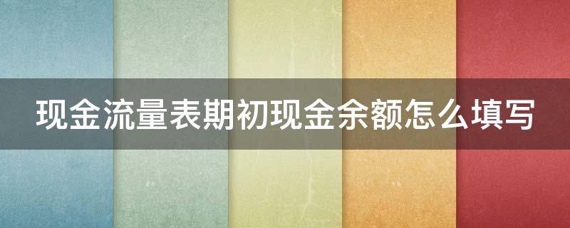 现金流量表期初现金余额怎么填写（现金流量表中的期初现金余额是什么意思）