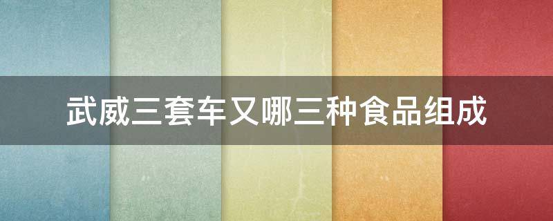 武威三套车又哪三种食品组成（武威三套车由来）