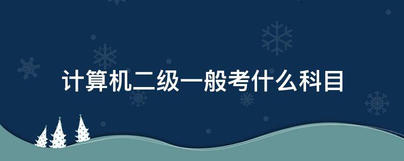 计算机二级一般考什么科目 计算机二级有哪些考试科目