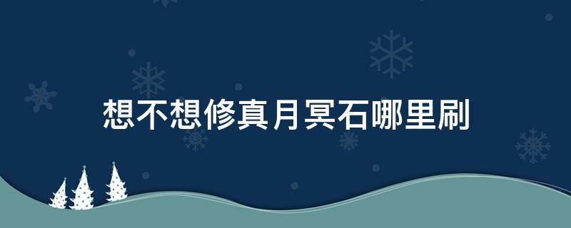 想不想修真月冥石哪里刷（想不想修真月冥石在哪刷）