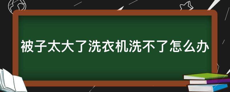 被子太大了洗衣机洗不了怎么办（不可拆卸的被子脏了怎么洗）