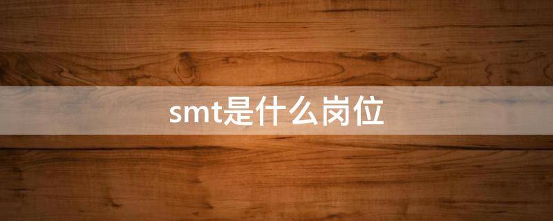 smt是什么岗位（smt是什么岗位对身体伤害）