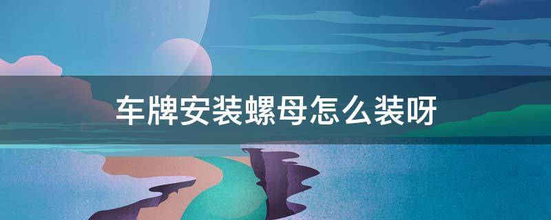 车牌安装螺母怎么装呀 车牌怎么安装图解 螺母干什么用