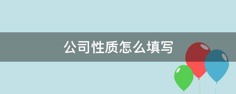 公司性质怎么填写（公司性质怎么填写是什么）