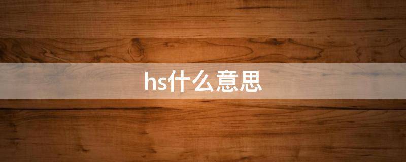 hs什么意思（图纸hs什么意思）