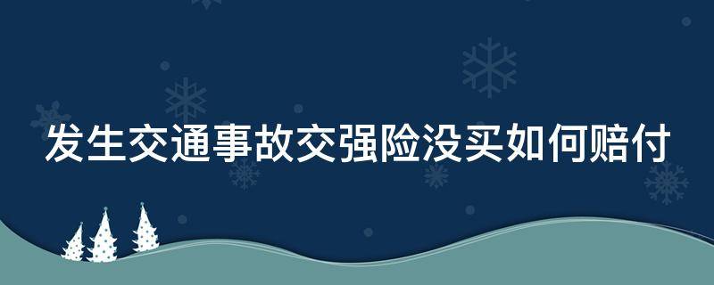 发生交通事故交强险没买如何赔付（交通事故没买交强险怎么赔）