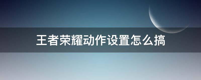 王者荣耀动作设置怎么搞 王者荣耀英雄动作设置方法