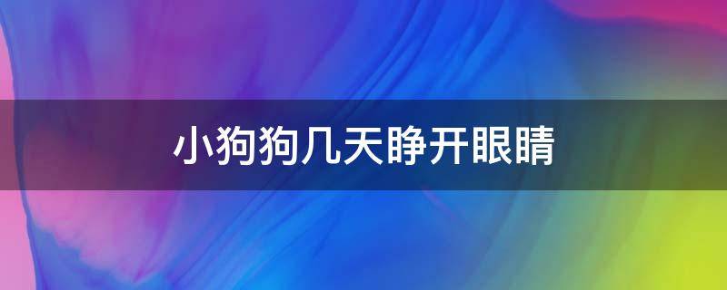 小狗狗几天睁开眼睛（小狗狗几天睁开眼睛时间）