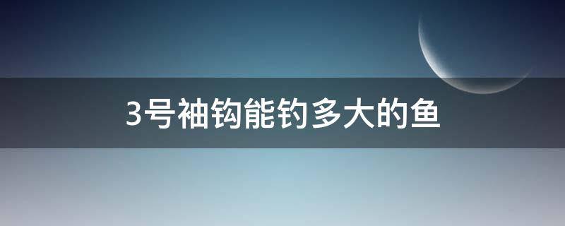 3号袖钩能钓多大的鱼 三号袖钩钓多大鱼