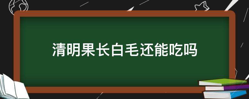 清明果长白毛还能吃吗（清明果长毛了还能吃吗）