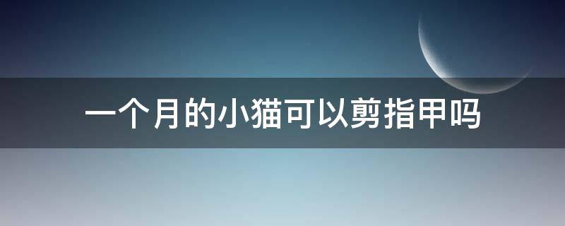 一个月的小猫可以剪指甲吗 一个半月小猫可以剪指甲吗