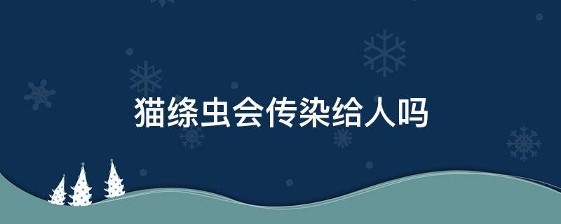 猫绦虫会传染给人吗（猫的绦虫会传染人吗）