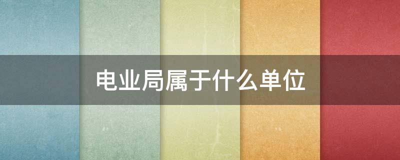 电业局属于什么单位 电业局属于什么单位?