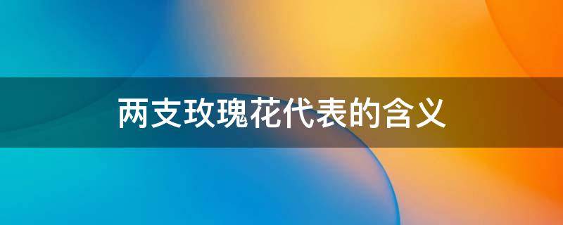 两支玫瑰花代表的含义（两只玫瑰花的意义）