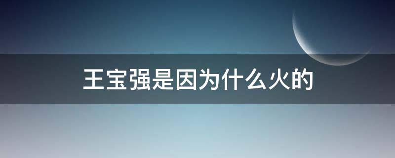 王宝强是因为什么火的（王宝强为什么出名）