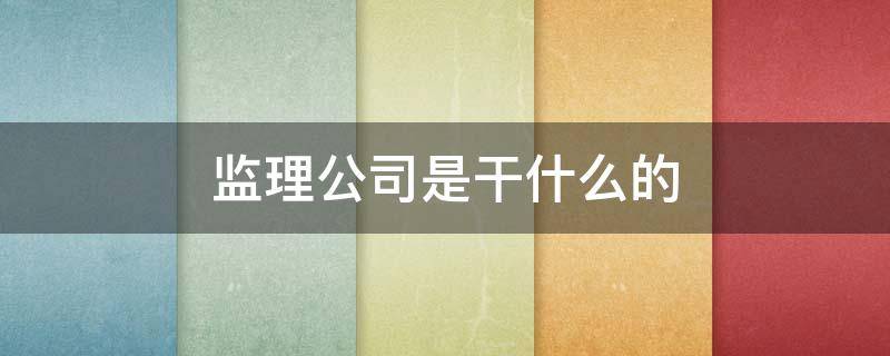监理公司是干什么的（工程监理公司是干什么的?）