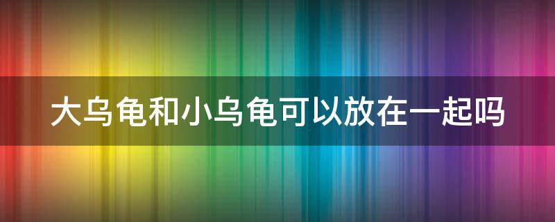 大乌龟和小乌龟可以放在一起吗（家里养龟十大禁忌）