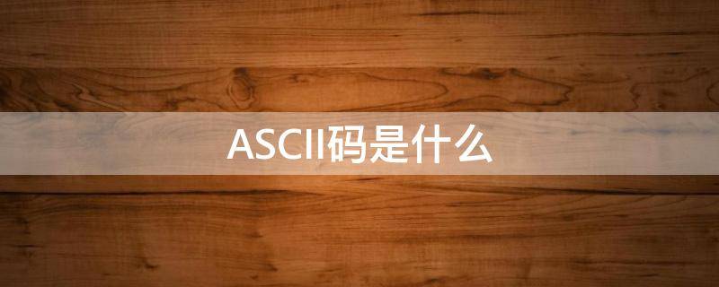 ASCII码是什么（ASCII码是啥）