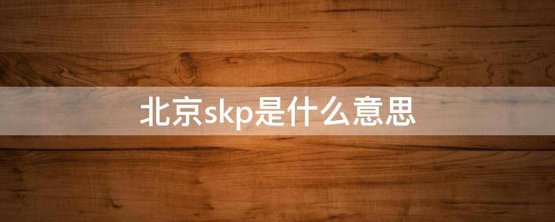 北京skp是什么意思 北京skp是什么?