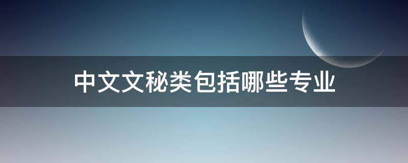 中文文秘类包括哪些专业（中文文秘类专业包括什么）