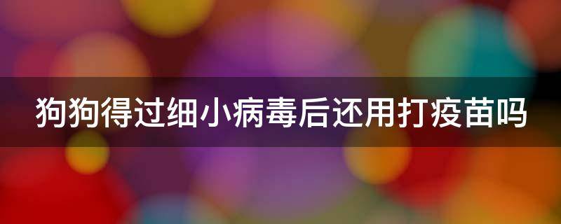 狗狗得过细小病毒后还用打疫苗吗 狗狗得过细小还需要打疫苗吗