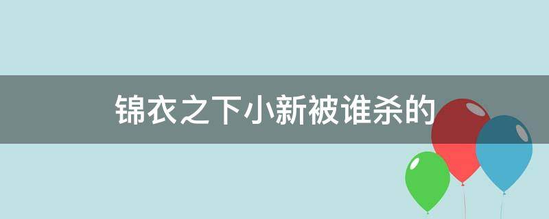 锦衣之下小新被谁杀的 锦衣之下里的小新怎么了