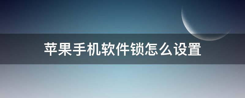 苹果手机软件锁怎么设置（苹果手机软件锁怎么设置0.1秒）