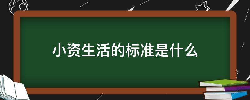 小资生活的标准是什么（小资生活的标准是什么意思）