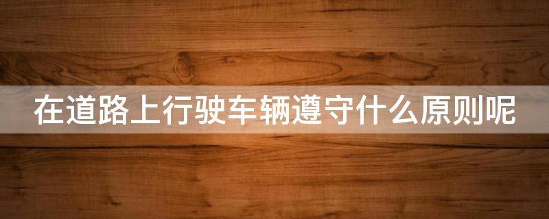 在道路上行驶车辆遵守什么原则呢 在道路上行驶车辆遵守什么原则呢英语