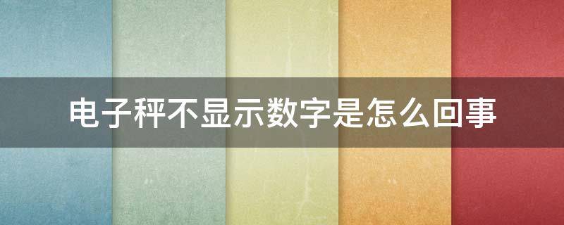 电子秤不显示数字是怎么回事 称体重电子秤不显示数字是怎么回事