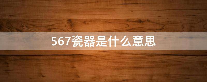 567瓷器是什么意思（567的瓷器）
