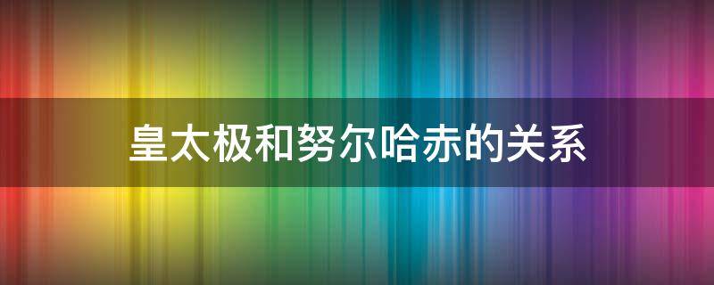 皇太极和努尔哈赤的关系（皇太极和努尔哈赤啥关系）