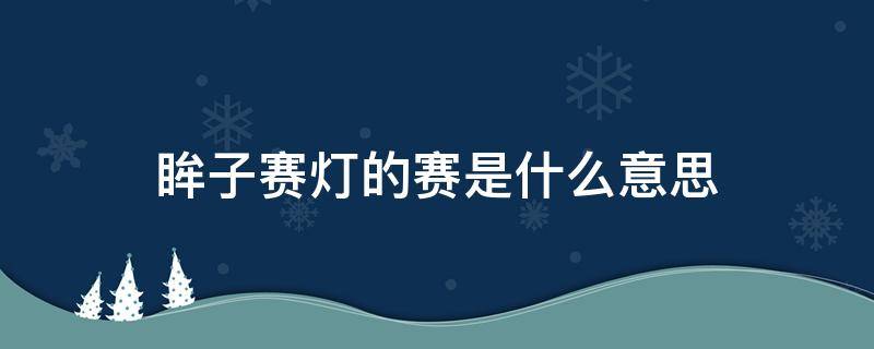 眸子赛灯的赛是什么意思 红唇皓齿,眸子赛灯的意思